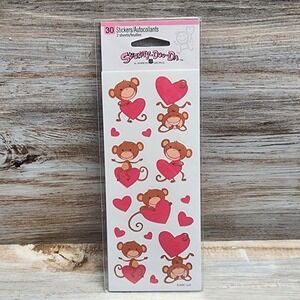American Greetings Stickety-Doo-Da Monkey Heart Stickers 2 Sheets 30 Count New